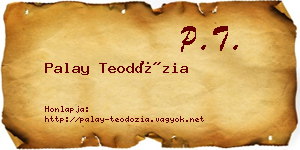 Palay Teodózia névjegykártya